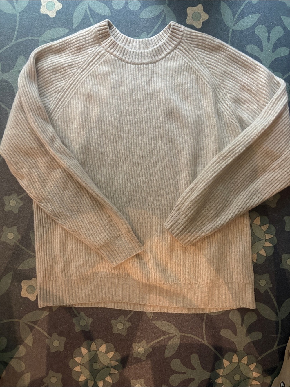 NAADAM Light Beige Ribbed Crewneck Sweater